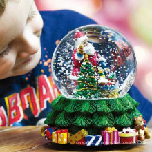 Caixa de música de bola de cristal para decoração de Natal